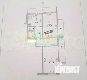 2-к квартира, вторичка, 60м2, 2/10 этаж