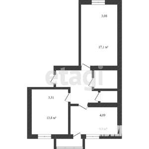 2-к квартира, вторичка, 63м2, 3/12 этаж