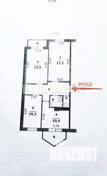 3-к квартира, вторичка, 72м2, 4/5 этаж