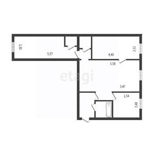 3-к квартира, вторичка, 55м2, 5/5 этаж