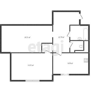 2-к квартира, вторичка, 52м2, 11/18 этаж