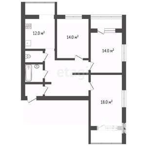 3-к квартира, вторичка, 75м2, 6/14 этаж
