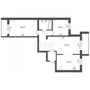 3-к квартира, вторичка, 78м2, 7/10 этаж