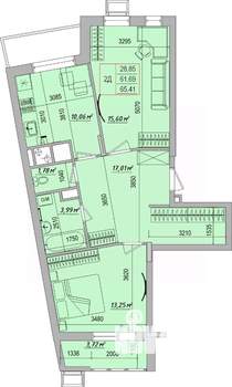 2-к квартира, вторичка, 65м2, 2/7 этаж