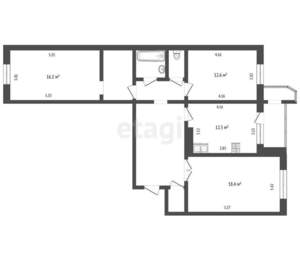 3-к квартира, вторичка, 96м2, 9/14 этаж