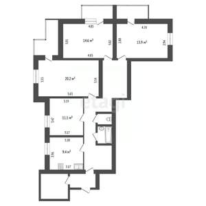4-к квартира, вторичка, 105м2, 7/9 этаж