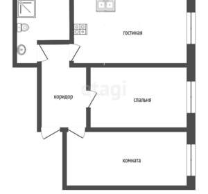 3-к квартира, вторичка, 69м2, 2/2 этаж