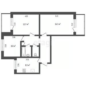 2-к квартира, вторичка, 60м2, 9/9 этаж
