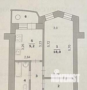 1-к квартира, вторичка, 39м2, 3/5 этаж