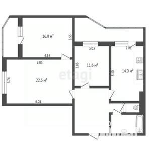 3-к квартира, вторичка, 84м2, 3/17 этаж