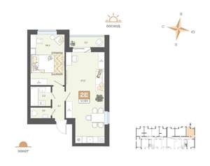 2-к квартира, вторичка, 52м2, 4/8 этаж