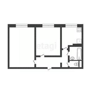 2-к квартира, вторичка, 45м2, 1/9 этаж
