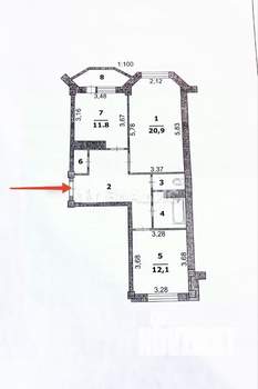 2-к квартира, вторичка, 66м2, 8/9 этаж