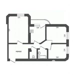 3-к квартира, вторичка, 71м2, 3/17 этаж