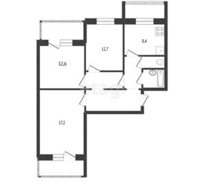 3-к квартира, вторичка, 69м2, 4/10 этаж