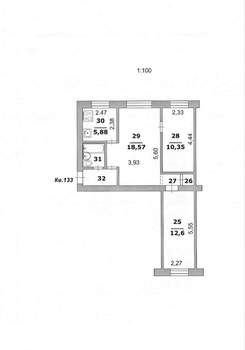 3-к квартира, вторичка, 56м2, 1/5 этаж