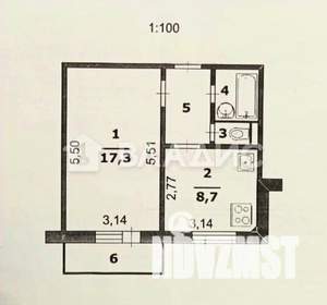 1-к квартира, вторичка, 34м2, 9/10 этаж