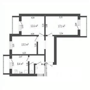 3-к квартира, вторичка, 64м2, 10/10 этаж