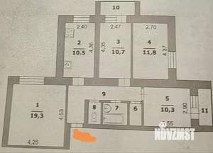 4-к квартира, вторичка, 76м2, 5/10 этаж