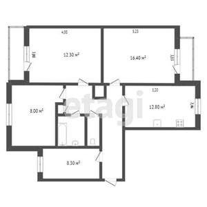 4-к квартира, вторичка, 74м2, 9/10 этаж