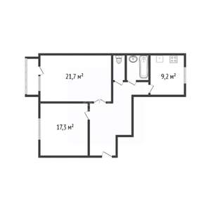 2-к квартира, вторичка, 68м2, 8/9 этаж