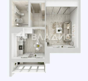 1-к квартира, вторичка, 39м2, 4/10 этаж