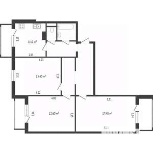 3-к квартира, вторичка, 114м2, 4/14 этаж
