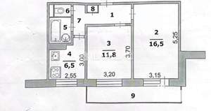 2-к квартира, вторичка, 45м2, 2/9 этаж