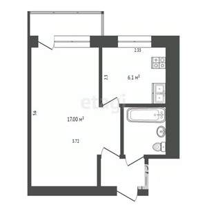 1-к квартира, вторичка, 29м2, 5/5 этаж