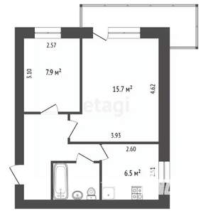 2-к квартира, вторичка, 42м2, 8/9 этаж