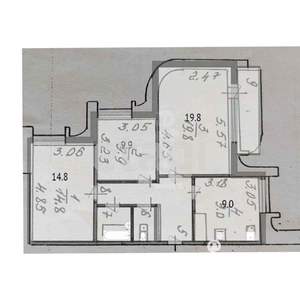 3-к квартира, вторичка, 78м2, 6/9 этаж