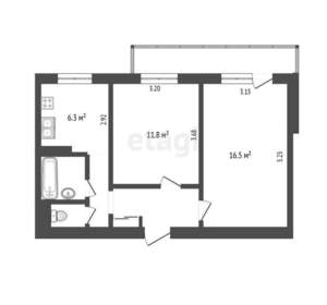 2-к квартира, вторичка, 45м2, 9/9 этаж