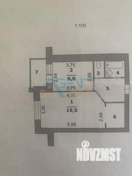 1-к квартира, вторичка, 42м2, 1/5 этаж