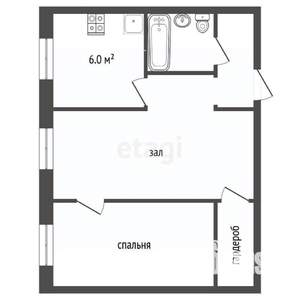 2-к квартира, вторичка, 41м2, 3/3 этаж