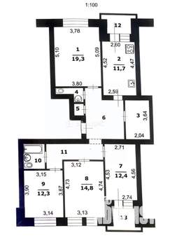 4-к квартира, вторичка, 105м2, 9/10 этаж