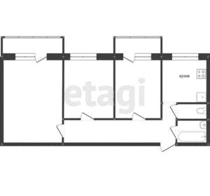 3-к квартира, вторичка, 68м2, 2/14 этаж