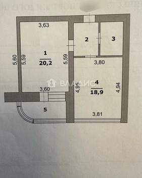 1-к квартира, вторичка, 49м2, 3/17 этаж
