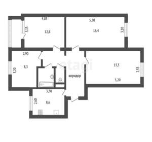 4-к квартира, вторичка, 78м2, 2/9 этаж