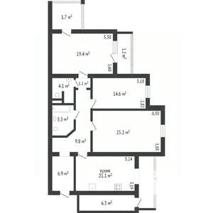 3-к квартира, вторичка, 110м2, 4/4 этаж