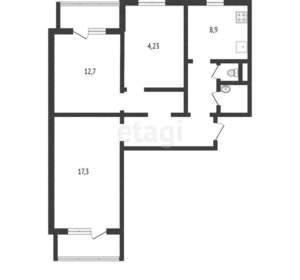 3-к квартира, вторичка, 73м2, 6/10 этаж