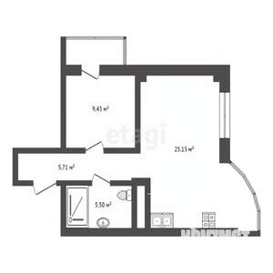 2-к квартира, вторичка, 42м2, 9/15 этаж