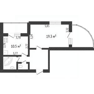1-к квартира, вторичка, 44м2, 14/14 этаж