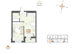 2-к квартира, вторичка, 41м2, 5/8 этаж