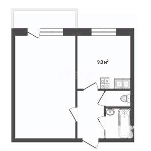 1-к квартира, вторичка, 35м2, 7/9 этаж