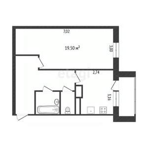 1-к квартира, вторичка, 41м2, 1/5 этаж