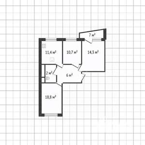 3-к квартира, вторичка, 71м2, 9/15 этаж