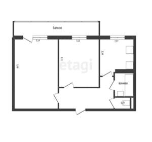 2-к квартира, вторичка, 52м2, 7/9 этаж