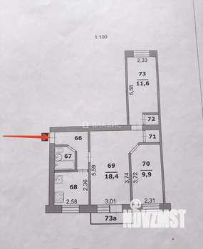 3-к квартира, вторичка, 57м2, 4/5 этаж