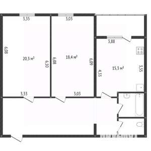 2-к квартира, вторичка, 66м2, 3/17 этаж