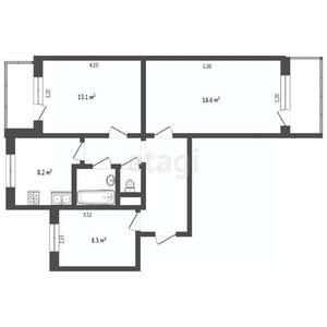 3-к квартира, вторичка, 61м2, 8/9 этаж